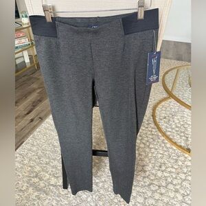 Chaps Gray Pull On Leggings Mid Rise Slim Stretch Pants Womens M NWT